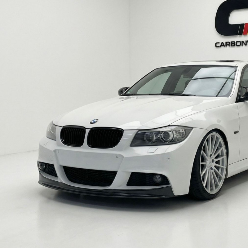 Pièces en carbone Tuning 1763 - Frontlippe Spoiler Schwert schwarz glänzend passend für BMW 3er E90 E91 LCI mit MPaket