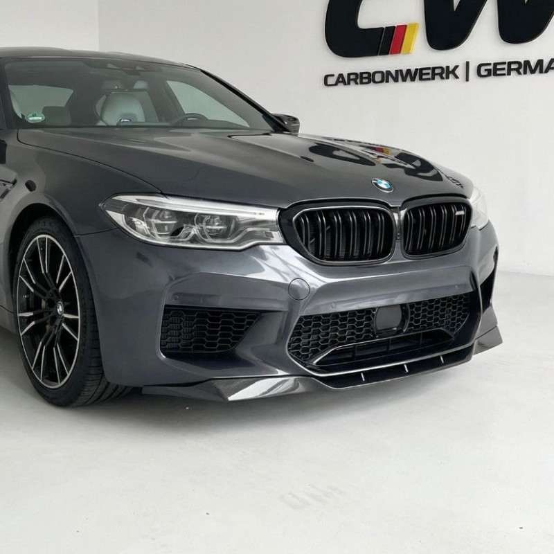 Pièces en carbone Tuning 1787 - Frontlippe Spoiler Schwert ABS schwarz glänzend passend für BMW M5 F90 Vorfacelift