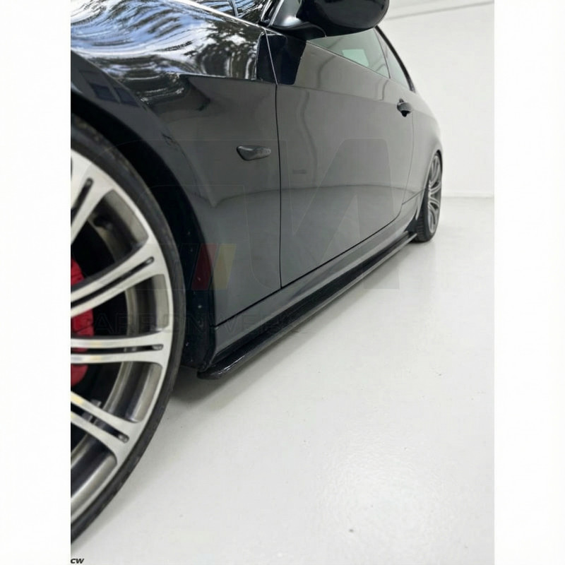 Pièces en carbone Tuning 1934 - Sideskirt Seitenschweller Ansatz (gekürzt) ABS schwarz glänzend passend für BMW 3er E92 E93