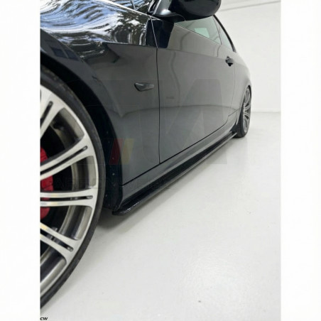 Pièces en carbone Tuning 1934 - Sideskirt Seitenschweller Ansatz (gekürzt) ABS schwarz glänzend passend für BMW 3er E92 E93