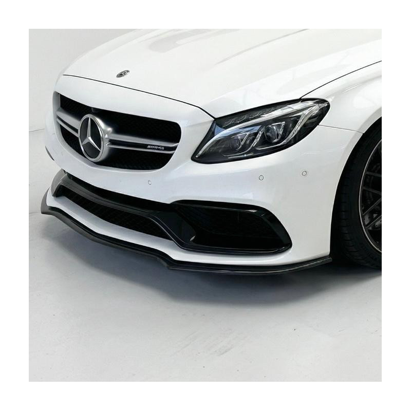 Pièces en carbone Tuning 1734 - Frontlippe Spoiler Schwert schwarz glänzend passend für Mercedes-Benz C63S C63 AMG W205 C205 ...