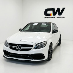 Pièces en carbone Tuning 1734 - Frontlippe Spoiler Schwert schwarz glänzend passend für Mercedes-Benz C63S C63 AMG W205 C205 ...