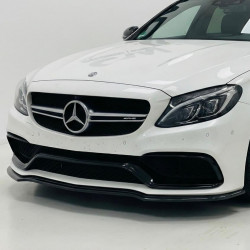 Pièces en carbone Tuning 1734 - Frontlippe Spoiler Schwert schwarz glänzend passend für Mercedes-Benz C63S C63 AMG W205 C205 ...