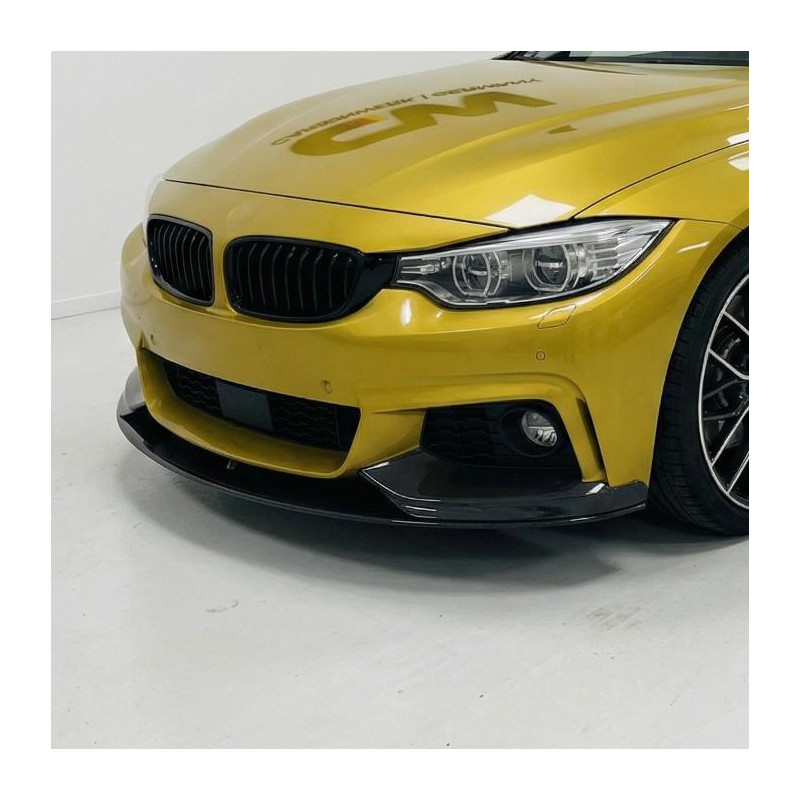 Pièces en carbone Tuning 1959 - Frontlippe Spoiler Schwert schwarz glanz passend für BMW 4er F32 F33 F36 mit MPaket