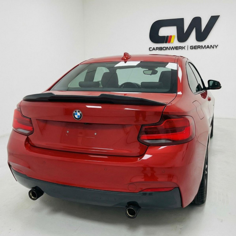 Carbonparts Tuning 1955 - Heckspoiler Lippe Spoiler Deep V2 schwarz glänzend passend für BMW 2er F22 + M2 F87 + Competition