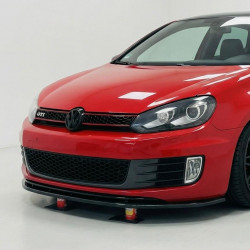 Carbonteile Tuning 1684 - Frontlippe Spoiler Schwert schwarz glänzend passend für Volkswagen Golf 6 GTI