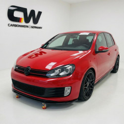 Carbonteile Tuning 1684 - Frontlippe Spoiler Schwert schwarz glänzend passend für Volkswagen Golf 6 GTI