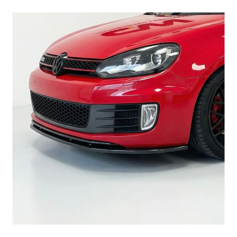 Carbonteile Tuning 1684 - Frontlippe Spoiler Schwert schwarz glänzend passend für Volkswagen Golf 6 GTI