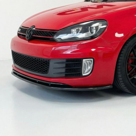 Carbonteile Tuning 1684 - Frontlippe Spoiler Schwert schwarz glänzend passend für Volkswagen Golf 6 GTI
