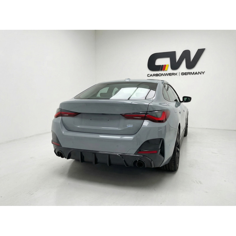 Carbonteile Tuning Heckdiffusor Diffusor Heck Ansatz ABS schwarz glänzend passend für BMW 4er G26 Gran Coupe - 4136
