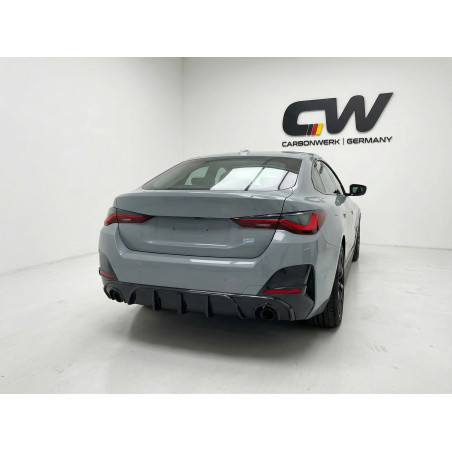 Carbonteile Tuning Heckdiffusor Diffusor Heck Ansatz ABS schwarz glänzend passend für BMW 4er G26 Gran Coupe - 4136