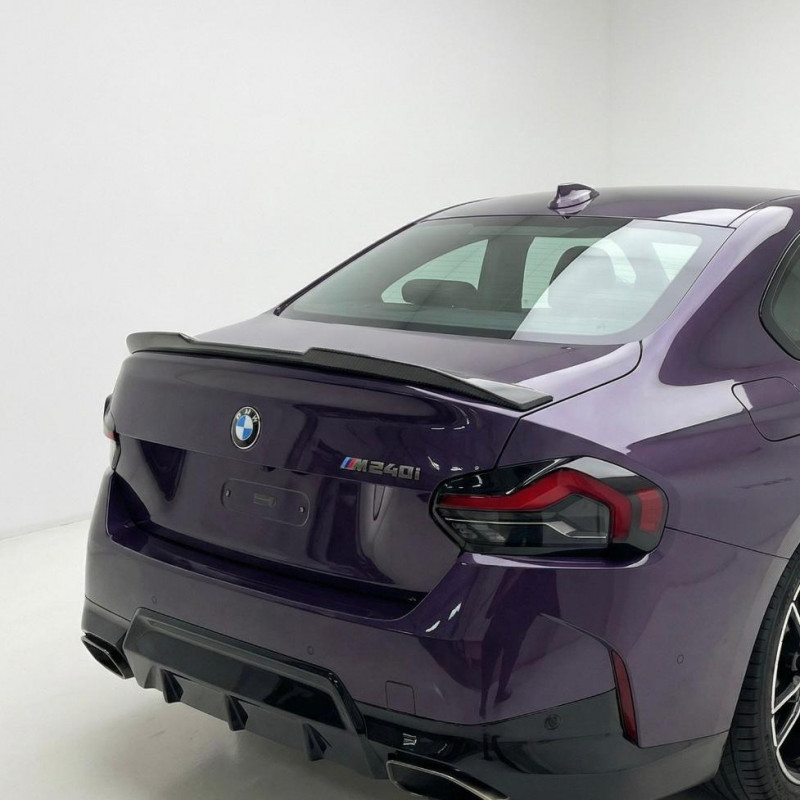 Pièces en carbone Tuning 2264 - Heckspoiler Spoiler Lippe Highkick Vollcarbon passend für BMW 2er G42 + M240i + G87 M2
