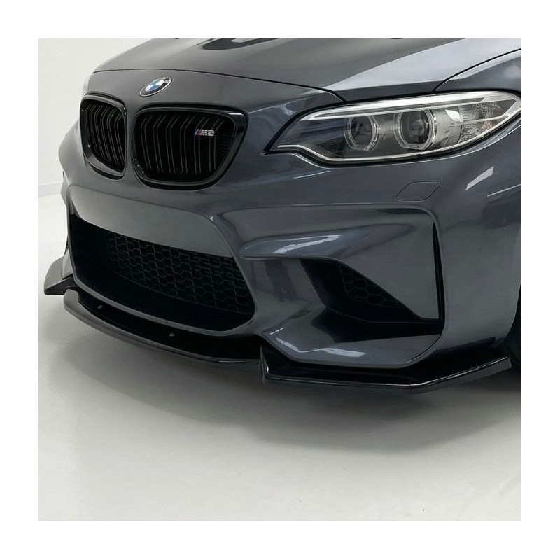 Pièces en carbone Tuning 1904 - Frontlippe Spoiler Schwert Performance ABS schwarz glänzend passend für BMW M2 F87