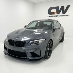 Pièces en carbone Tuning 1904 - Frontlippe Spoiler Schwert Performance ABS schwarz glänzend passend für BMW M2 F87