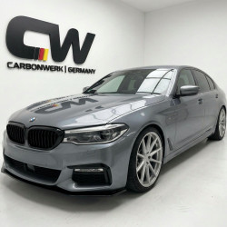 Pièces en carbone Tuning 2797 - Frontlippe Lippe Schwert Frontspoiler ABS Glanz Schwarz passend für BMW 5er G30 G31 VFL M Paket
