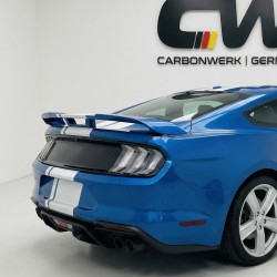 Pièces en carbone Tuning 2460 - Heckspoiler Spoiler Heck Flügel Performance 500 ABS Glanz Schwarz passend für Ford Mustang Co...