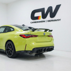 Pièces en carbone Tuning 2465 - Heckflügel Flügel Spoiler Heck ABS Glanz Schwarz Performance passend für BMW M4 G82 G22 4er