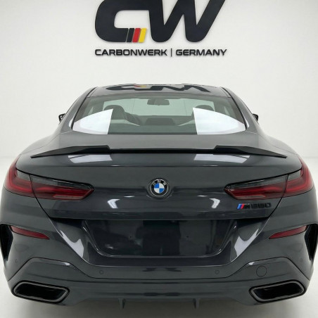 Carbonteile Tuning 2418 - Heckspoiler Lippe Spoiler Highkick schwarz glänzend passend für BMW 8er G16 Gran Coupe