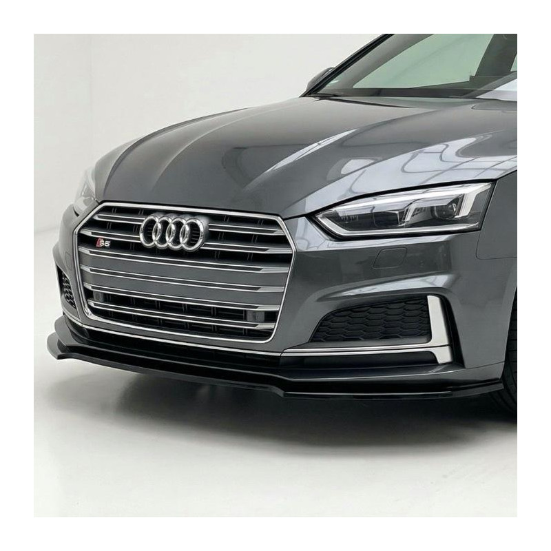 Carbonteile Tuning 2037 - Frontlippe Lippe Schwert ABS Glanz passend für Audi A5 S5 B9 S Line 2016 bis 2019