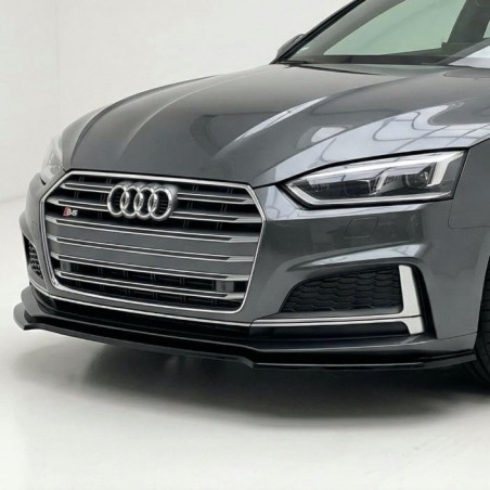 Carbonteile Tuning 2037 - Frontlippe Lippe Schwert ABS Glanz passend für Audi A5 S5 B9 S Line 2016 bis 2019