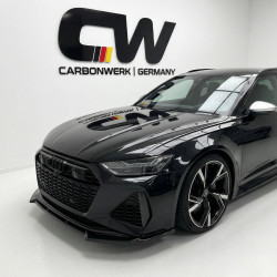 Carbonteile Tuning 1911 - Frontlippe Spoiler Lippe Schwert ABS schwarz glänzend passend für Audi RS6 + RS7 C8 ab 2019