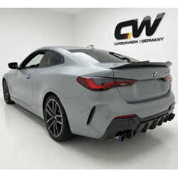 Carbonteile Tuning Heckspoiler Lippe Spoiler Deep V2 schwarz glänzend passend für BMW 4er G22 + M4 G82 Coupe - 2955