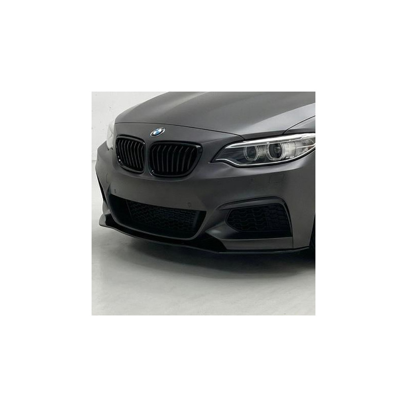 Pièces en carbone Tuning 2804 - Frontlippe Lippe Schwert Frontspoiler ABS Glanz Schwarz passend für BMW 2er F22 F23 M Paket