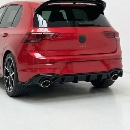 Carbonteile Tuning 2409 - Diffusor Heckdiffusor Heck Ansatz ABS Glanz Schwarz passend für Volkswagen VW Golf 8 GTI nicht R
