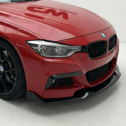 Pièces en carbone Tuning 2051 - Front Canards Splitter Flaps Ansatz ABS schwarz Glanz passend für BMW 3er F30 F31 M Paket