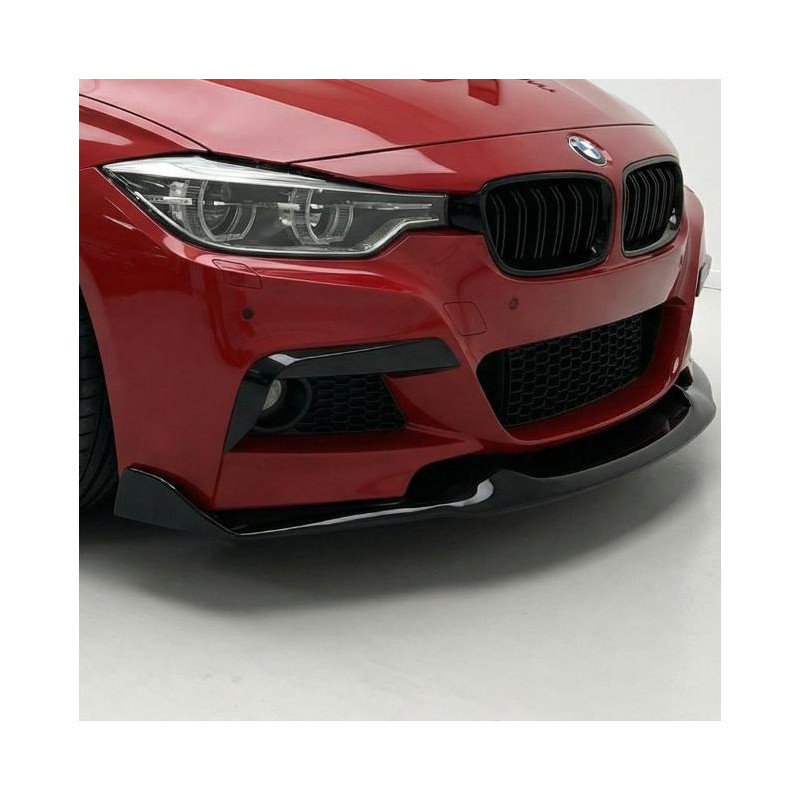 Pièces en carbone Tuning 1694 - Frontlippe Spoiler Schwert schwarz glänzend passend für BMW 3er F30 F31 mit MPaket