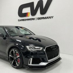 Carbonteile Tuning 1910 - Frontlippe Spoiler Lippe Schwert ABS schwarz glänzend passend für Audi RS3 8V Facelift ab 2017