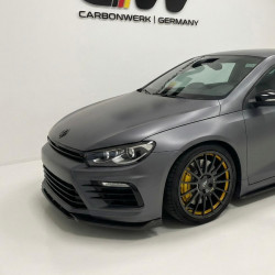 Carbonteile Tuning Frontlippe Lippe Schwert Frontspoiler Spoiler ABS Glanz Schwarz passend für Volkswagen Scirocco R MK3 Face...
