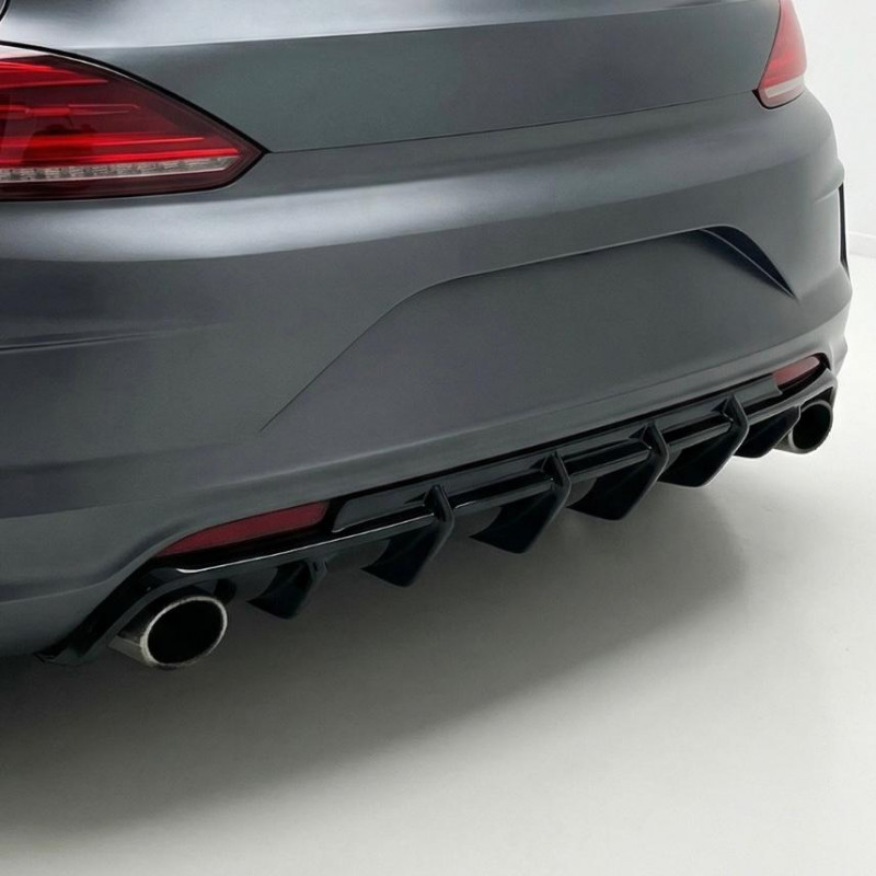 Carbonteile Tuning Diffusor Heckdiffusor Heck Ansatz ABS Glanz Schwarz passend für Volkswagen Scirocco R Mk3 Facelift 2014-20...