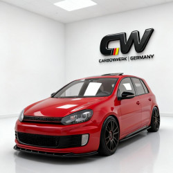 Carbonteile Tuning Frontlippe Lippe Schwert Frontspoiler Spoiler ABS Glanz Schwarz passend für Volkswagen Golf Mk6 GTI 2008-2...