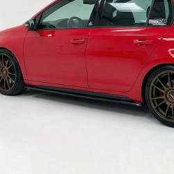 Carbonteile Tuning Sideskirts Seitenschweller Ansätze ABS schwarz glänzend passend für Volkswagen Volkswagen Golf Mk6 GTI GTD...