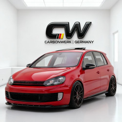 Carbonteile Tuning Sideskirts Seitenschweller Ansätze ABS schwarz glänzend passend für Volkswagen Volkswagen Golf Mk6 GTI GTD...