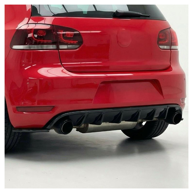 Carbonparts Tuning Diffusor Heckdiffusor Heck Ansatz 3-tlg. ABS Glanz Schwarz passend für Volkswagen Golf Mk6 GTI 2008-2012 -...