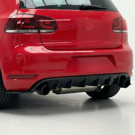 Carbonparts Tuning Diffusor Heckdiffusor Heck Ansatz 3-tlg. ABS Glanz Schwarz passend für Volkswagen Golf Mk6 GTI 2008-2012 -...