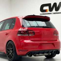 Carbonteile Tuning Heckspoiler Lippe Spoiler Flaps Aufsatz ABS Glanz Schwarz passend für Volkswagen Golf Mk6 GTI / R 2008-201...