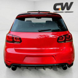 Carbonteile Tuning Heckspoiler Lippe Spoiler Flaps Aufsatz ABS Glanz Schwarz passend für Volkswagen Golf Mk6 GTI / R 2008-201...