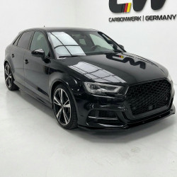 Carbonteile Tuning Frontlippe Lippe Schwert Frontspoiler Spoiler ABS Glanz Schwarz passend für AUDI S3 Limousine 8V 2016-2020...