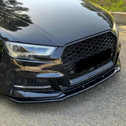 Carbonteile Tuning Frontlippe Lippe Schwert Frontspoiler Spoiler ABS Glanz Schwarz passend für AUDI S3 Limousine 8V 2016-2020...