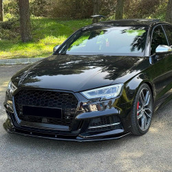 Carbonteile Tuning Frontlippe Lippe Schwert Frontspoiler Spoiler ABS Glanz Schwarz passend für AUDI S3 Limousine 8V 2016-2020...