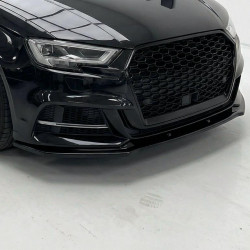 Carbonparts Tuning Frontlippe Lippe Schwert Frontspoiler Spoiler ABS Glanz Schwarz passend für AUDI S3 Limousine 8V 2016-2020...