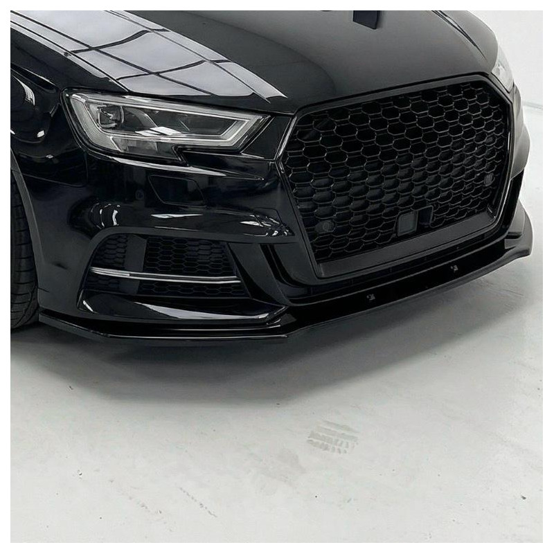 Carbonteile Tuning Frontlippe Lippe Schwert Frontspoiler Spoiler ABS Glanz Schwarz passend für AUDI S3 Limousine 8V 2016-2020...