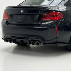 Pièces en carbone Tuning Heckdiffusor Diffusor Heck Ansatz ABS Glanz schwarz V9 passend für BMW M2 F87 + Competition - 2396
