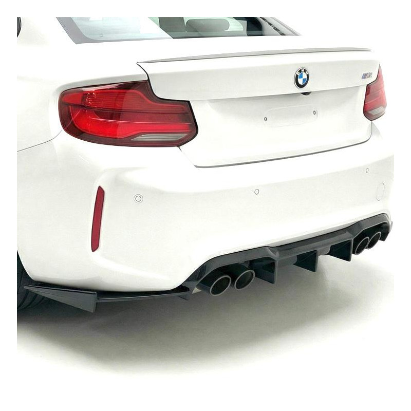 Pièces en carbone Tuning Heckdiffusor Diffusor Heck Ansatz ABS Glanz schwarz V9 passend für BMW M2 F87 + Competition - 2396