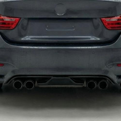 Pièces en carbone Tuning 2097 - Heckdiffusor Diffusor Ansatz Heck AK Style ABS Glanz Schwarz passend für BMW M3 M4 F80 F82 F83