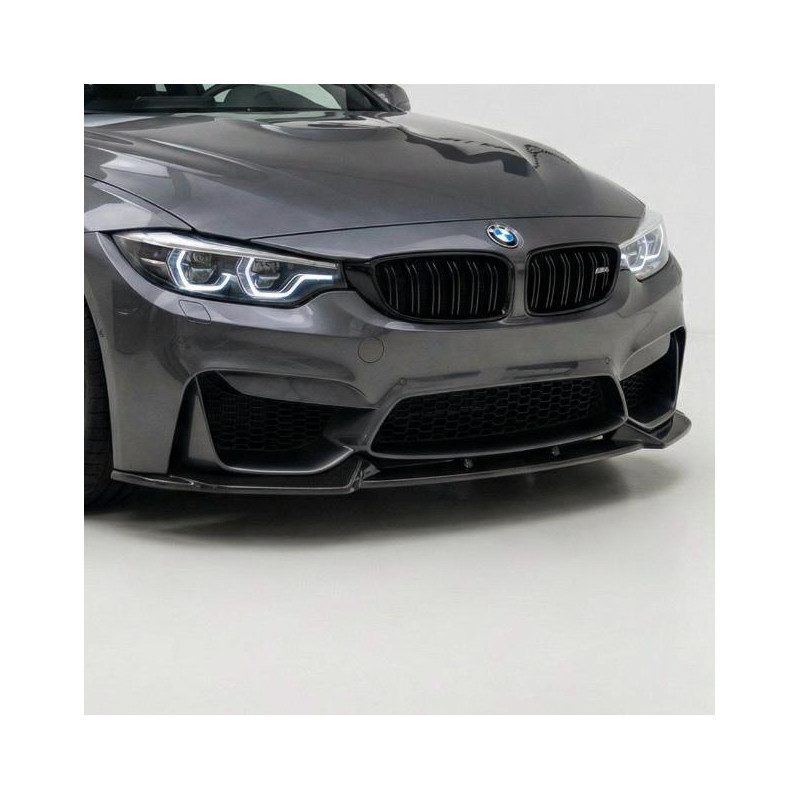 Carbonteile Tuning 2713 - Frontlippe Spoiler Schwert Performance V4 schwarz glänzend passend für BMW M3 F80 M4 F82 F83