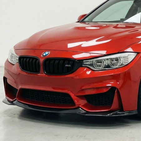 Carbonteile Tuning Frontlippe Lippe Schwert Front Spoiler ABS Glanz Schwarz V2 passend für BMW M3 F80 und M4 F82 - 3013